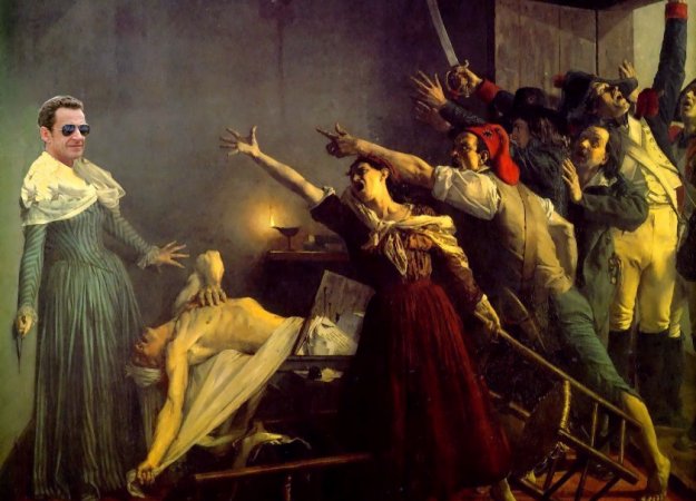 "l'assassinat de Marat" par Antoine Weerts légérement remixé