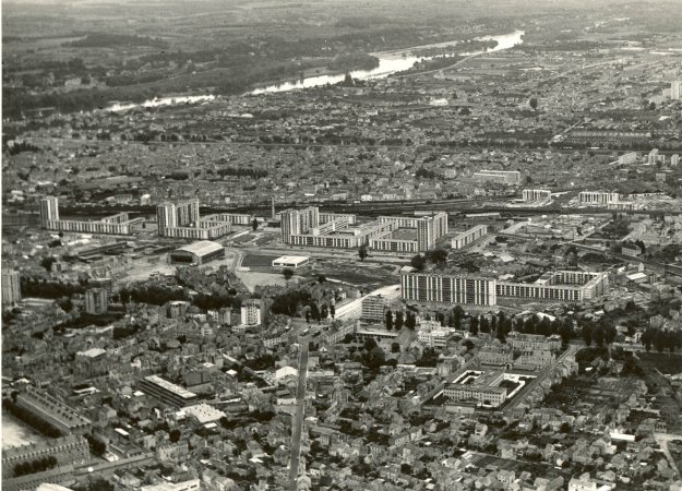 Vue aérienne du quartier Sanitas à Tours