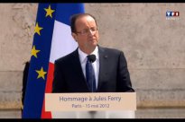 François Hollande lors de son discrours hommage à Jules Ferry, le 15 mai 2012 